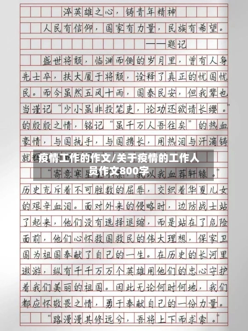 疫情工作的作文/关于疫情的工作人员作文800字-第2张图片