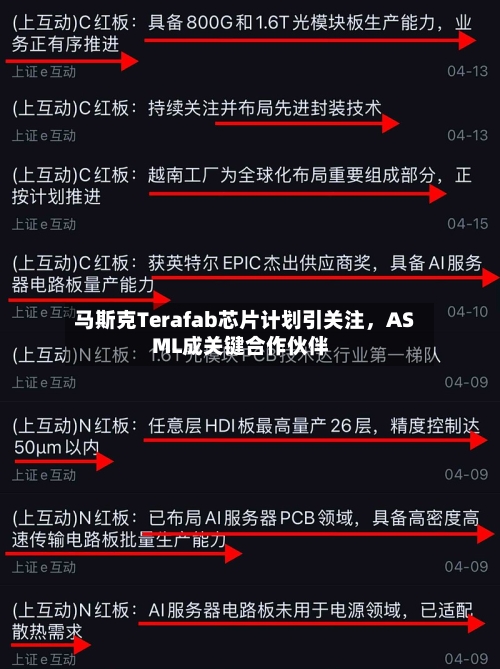 马斯克Terafab芯片计划引关注，ASML成关键合作伙伴-第3张图片