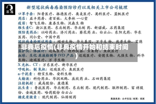 非典后疫情(非典疫情开始和结束时间)