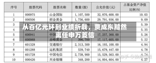 从百亿光环到业绩折戟，贾成东黯然离任申万菱信-第3张图片