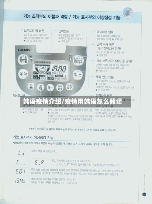 韩语疫情介绍/疫情用韩语怎么翻译