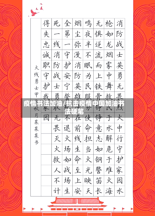 疫情书法加油/抗击疫情中国加油书法硬笔-第2张图片