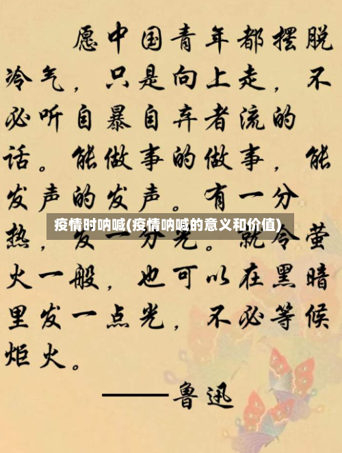 疫情时呐喊(疫情呐喊的意义和价值)
