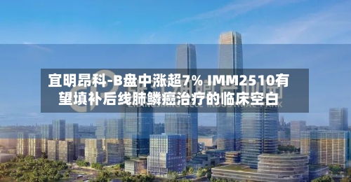 宜明昂科-B盘中涨超7% IMM2510有望填补后线肺鳞癌治疗的临床空白