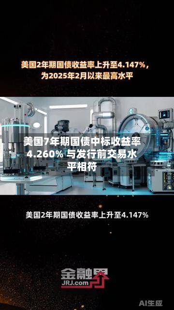 美国7年期国债中标收益率4.260% 与发行前交易水平相符