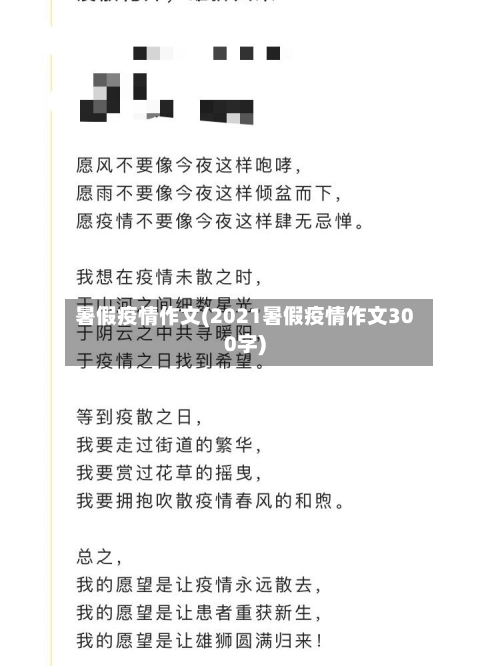 暑假疫情作文(2021暑假疫情作文300字)