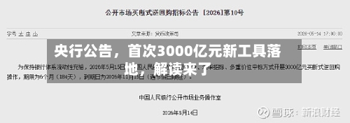 央行公告	，首次3000亿元新工具落地，解读来了-第2张图片