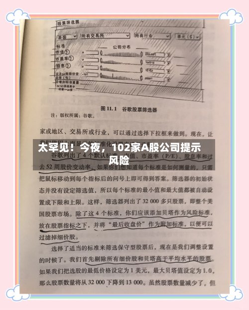 太罕见！今夜，102家A股公司提示风险-第3张图片