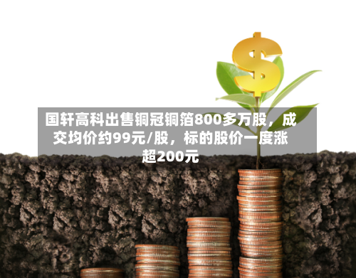 国轩高科出售铜冠铜箔800多万股，成交均价约99元/股，标的股价一度涨超200元-第3张图片