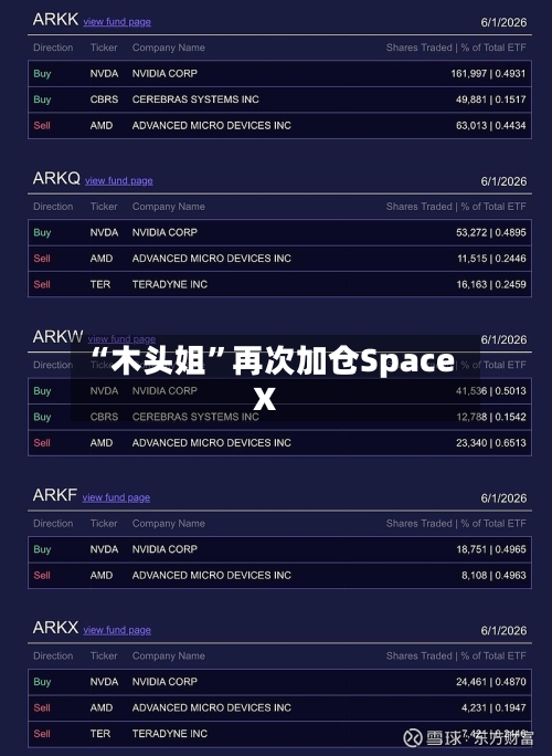 “木头姐”再次加仓SpaceX-第3张图片