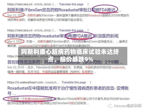 阿斯利康心脏病药物临床试验未达终点，股价暴跌9%-第2张图片