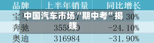 中国汽车市场“期中考”揭晓-第2张图片