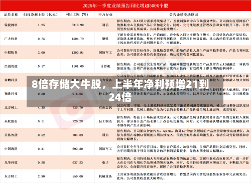 8倍存储大牛股	，上半年净利预增21到24倍-第3张图片