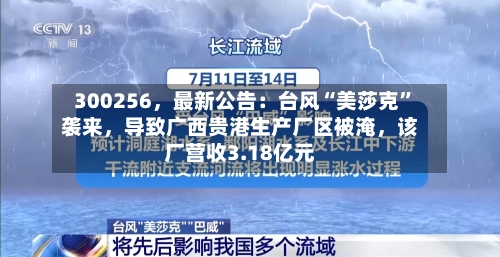 300256，最新公告：台风“美莎克”袭来，导致广西贵港生产厂区被淹，该厂营收3.18亿元-第2张图片