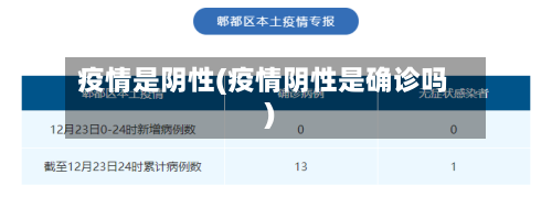 疫情是阴性(疫情阴性是确诊吗)
