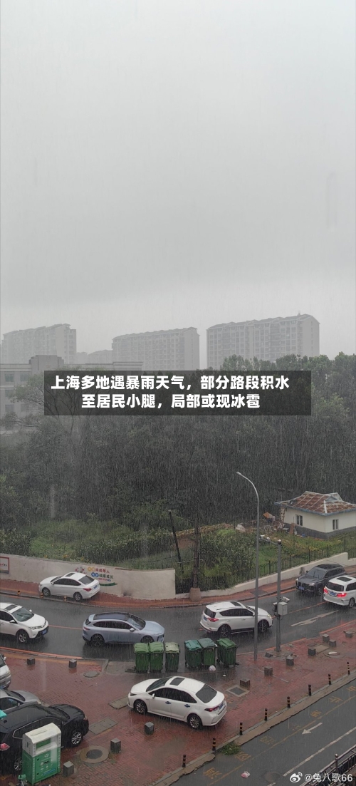 上海多地遇暴雨天气	，部分路段积水至居民小腿，局部或现冰雹-第2张图片