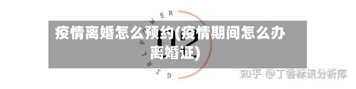 疫情离婚怎么预约(疫情期间怎么办离婚证)-第3张图片