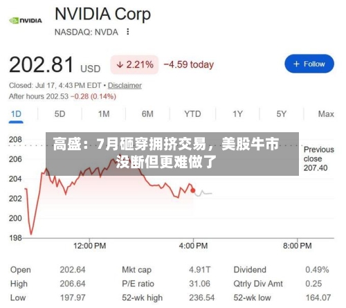 高盛：7月砸穿拥挤交易，美股牛市没断但更难做了-第2张图片