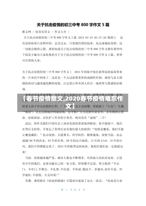 【春节疫情散文,2020春节疫情难忘作文】-第3张图片