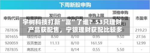 宇树科技打新“富”了谁？53只理财产品获配售，宁银理财获配比较多-第3张图片
