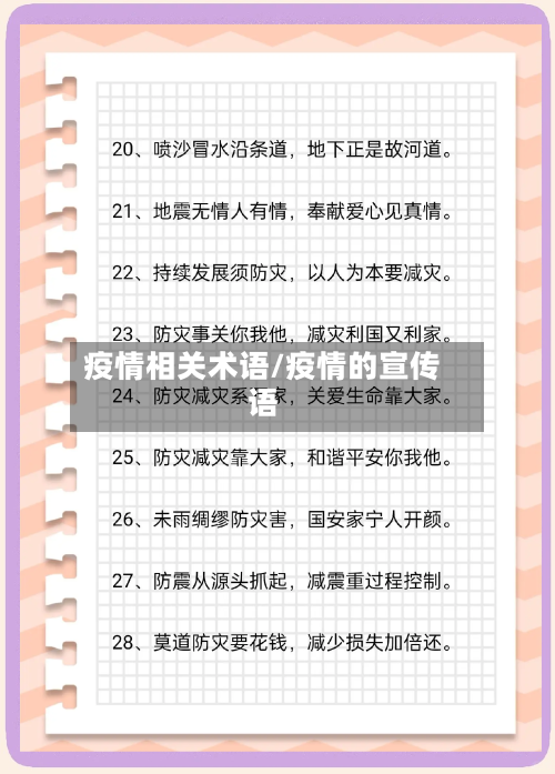 疫情相关术语/疫情的宣传语