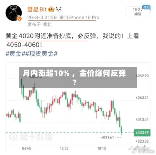 月内涨超10% 	，金价缘何反弹？-第2张图片