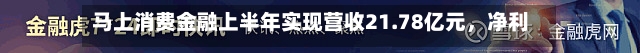 马上消费金融上半年实现营收21.78亿元	，净利润3.6亿元-第2张图片