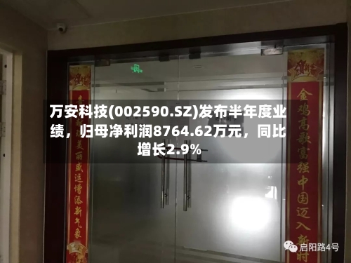 万安科技(002590.SZ)发布半年度业绩，归母净利润8764.62万元，同比增长2.9%-第2张图片